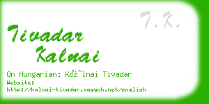 tivadar kalnai business card